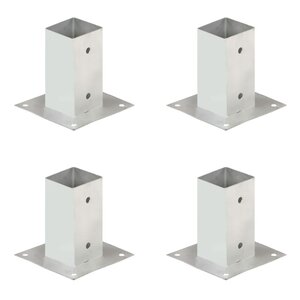 vidaXL Ancres de poteau 4 Pièces Métal galvanisé 71 mm