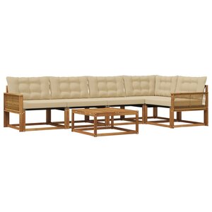 vidaXL Ensemble de canapés d'extérieur 6 Pièces Naturel et Beige