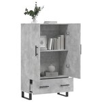 vidaXL Buffet haut gris béton 69 5x31x115 cm bois d'ingénierie