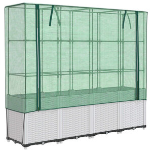 vidaXL Jardinière surélevée avec housse aspect rotin 160x40x153 cm