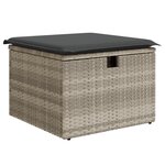 Set de canapé de jardin vidaXL 4 pièces avec coussins Gris clair Poly Rotin