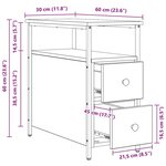 vidaXL Cabinet de chevet Chêne noir 30 x 60 x 60 cm Bois d'ingénierie