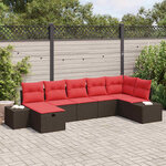 vidaXL Ensemble de canapé de jardin 7 Pièces Marron 55 x 62 x 69 cm