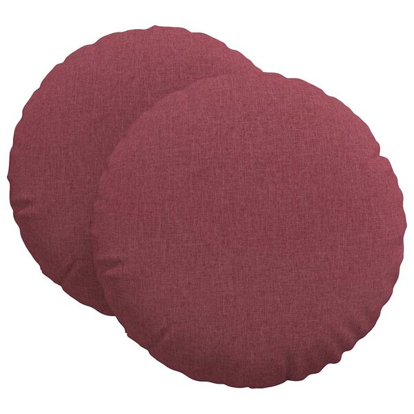 vidaXL Coussins de siège 2 pc Tissu Bordeaux Ø60 x 21 cm
