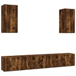 vidaXL Ensemble de meubles TV 6 Pièces Chêne fumé Bois d'ingénierie