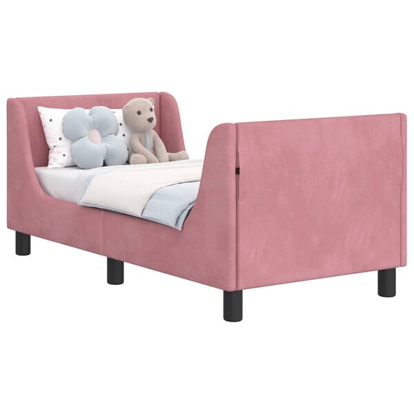 vidaXL Cadre de lit pour tout-petit avec tête de lit Rose 70 x 140 cm