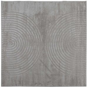 vidaXL Tapis de surface Carré HUARTE Gris 200 x 200 cm Polyester