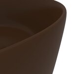 vidaXL Lavabo rond de luxe Marron foncé mat 40x15 cm Céramique