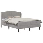 vidaXL Cadre de lit avec tête de lit Gris clair 140 x 200 cm Velours
