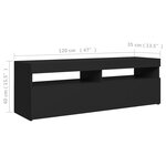 vidaXL Meuble TV avec lumières LED noir 120x35x40 cm
