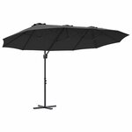 vidaXL Parasol cantilever de jardin Noir 372 x 198 x 243 cm
