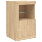 vidaXL Buffet avec lumières LED chêne sonoma 164x37x67 cm