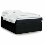 vidaXL Sommier à lattes de lit avec matelas Noir 140x200 cm Tissu
