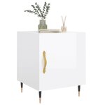vidaXL Table de chevet blanc brillant 40x40x50 cm bois d’ingénierie
