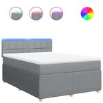 vidaXL Sommier à lattes de lit avec matelas Gris clair 140x190cm Tissu