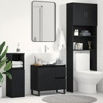 vidaXL Meuble Sous Lavabo Chêne noir 65 x 33 x 60 cm Bois d'ingénierie