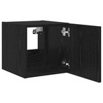 vidaXL Meuble TV mural Chêne noir 30 5 x 35 x 30 cm Bois d'ingénierie