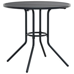 vidaXL Table de patio ronde anthracite acier enduit de poudre