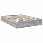 vidaXL Cadre de lit à tiroirs sonoma gris 150x200 cm bois d'ingénierie