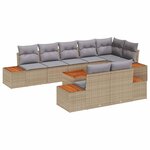 vidaXL Ensemble de canapé de jardin 9 Pièces beige et gris clair