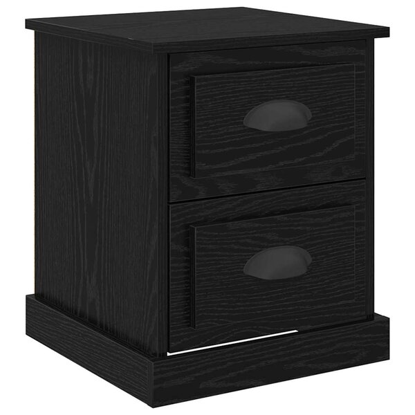 vidaXL Cabinet de chevet avec tiroir Chêne noir 39 x 39 x 47.5 cm