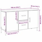 Buffet vidaXL Noir Chêne 100x36x60 cm Bois d'ingénierie