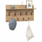 vidaXL Porte-manteau mural Chêne artisanal 80 x 40 x 12 cm