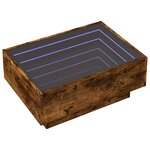 vidaXL Table basse avec LED chêne fumé 70x50x30 cm bois d'ingénierie