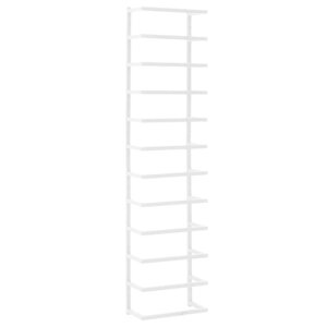 vidaXL Porte-serviette Blanc 24x12x96 cm Acier