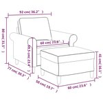 vidaXL Fauteuil avec repose-pied Gris clair 60 cm Tissu