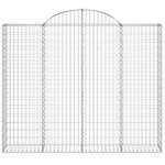 vidaXL Paniers à gabions arqués 7 Pièces 200x30x160/180 cm Fer galvanisé