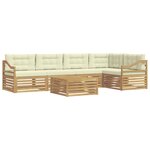 vidaXL Ensemble de canapés d'extérieur 6 Pièces Blanc et crème Polyester