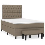 vidaXL Sommier à lattes de lit avec matelas taupe 120x190 cm tissu