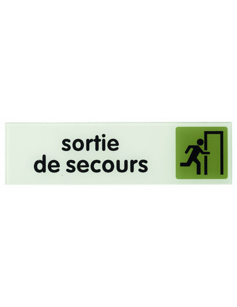 THIRARD - Plaque de signalisation Sortie de secours plexiglass adhésif 170x45mm - THIRARD