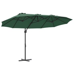 vidaXL Parasol cantilever de jardin Vert 372 x 198 x 243 cm