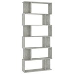 vidaXL Bibliothèque/Séparateur de pièce Gris béton Bois d'ingénierie