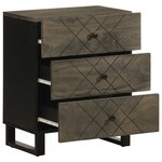 vidaXL Table de chevet noir 50x33x62 cm bois de manguier solide