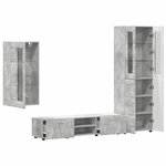 vidaXL Ensemble meuble TV FLORIN Gris béton Bois d'ingénierie