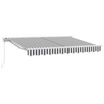 vidaXL Auvent rétractable manuel Anthracite et blanc 3 x 2 5 m