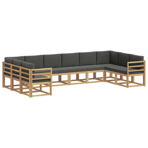 vidaXL Ensemble de canapés d'extérieur 10 pc Blanc et anthracite
