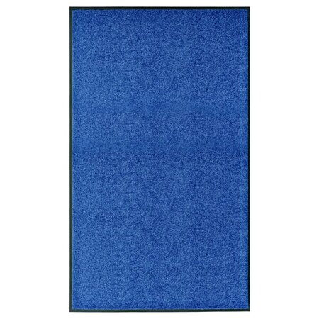 vidaXL Paillasson lavable Bleu 90x150 cm