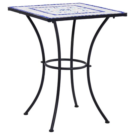 vidaXL Table de bistro mosaïque Bleu et blanc 60 cm  Céramique