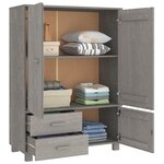 vidaXL Garde-robe HAMAR Gris clair 99x45x137 cm Bois massif de pin