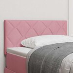 vidaXL Tête de lit en velours rose avec design à blocs en diamant  90 cm