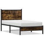 vidaXL Cadre de lit en métal sans matelas chêne fumé 90x190 cm