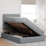 vidaXL Lit avec rangement et LED Gris clair 120 x 200 cm Polyester