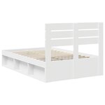 vidaXL Cadre de lit avec tête de lit Blanc 135 x 190 cm Pin massif