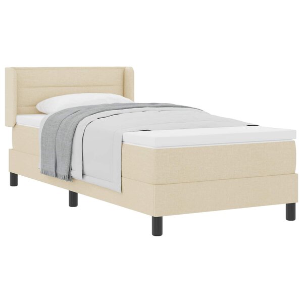 vidaXL Lit à ressorts avec matelas Crème 190 x 90 cm Polyester