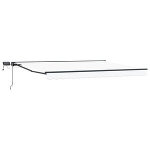 vidaXL Cadre de store manuel avec LEDs Blanc et anthracite 4 5 × 3 5 m