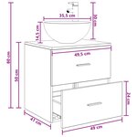 vidaXL Vanité de lavabo mural Gris béton 49 5 x 41 x 64 5 cm